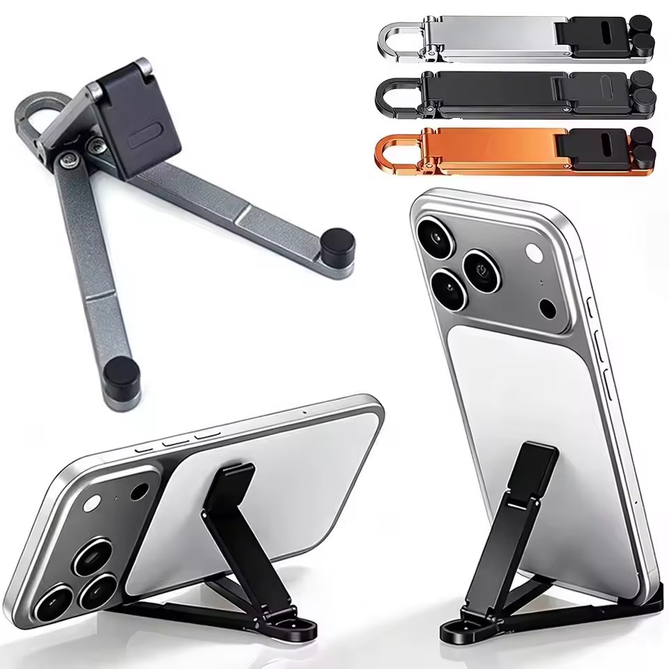 Taco Stand Holder - 折りたたみ式キーチェーン型スマホスタンド 多角度調整可能 軽量 iPhone/Samsung対応 ユニバーサルホルダー 旅行用三角ブラケット