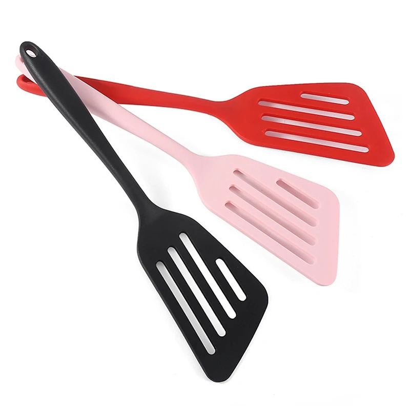 Okonomiyaki Spatula - 1個入り キッチン用ノンスティックシリコンスパチュラ 魚や卵を揚げる際に使える漏れ防止スパチュラ 高温耐性シリコン製キッチン用品