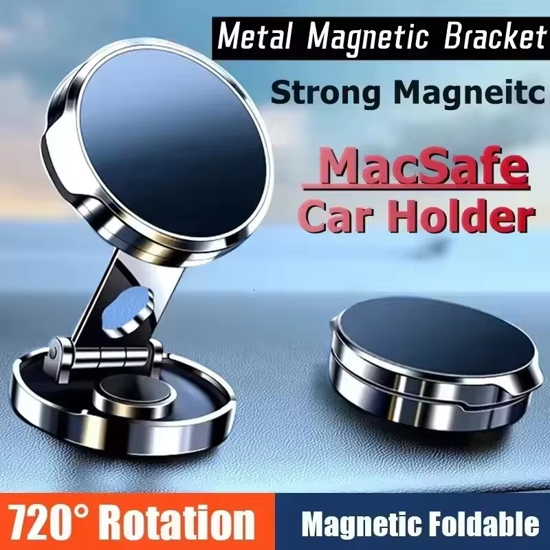 Taco Stand Holder - 丸型折りたたみ式マグネットカーホルダー 360度回転式携帯電話ブラケットマウント 強力マグネット対応 iPhone/Samsungスタンド用