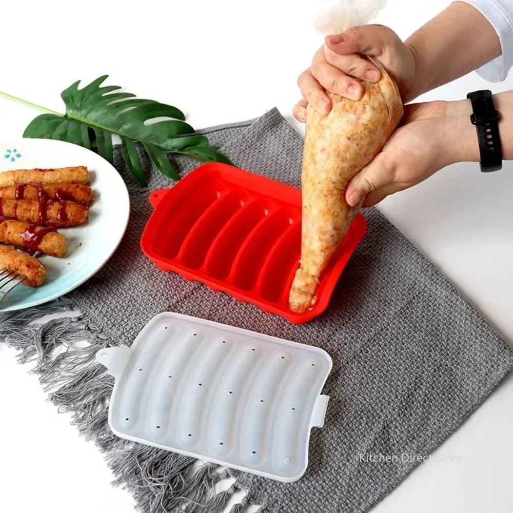 ソーセージメーカー型 6グリッド シリコン製 DIY ハム  - Hot Dog Press のレビューと価格