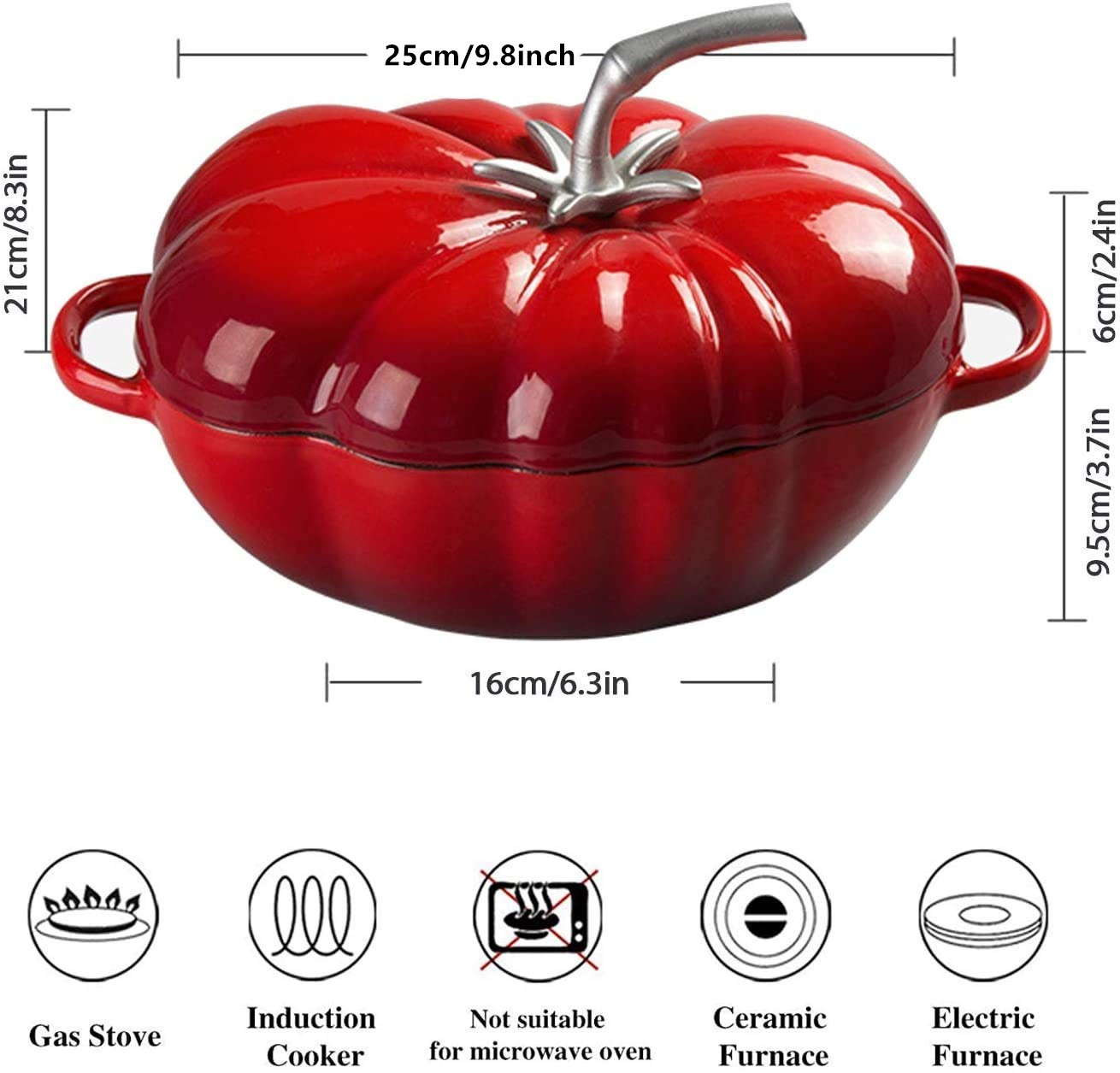 25cm トマトエナメル鋳鉄ダッチオーブン 2.9L キャセ - Cast Iron Corn のレビューと価格