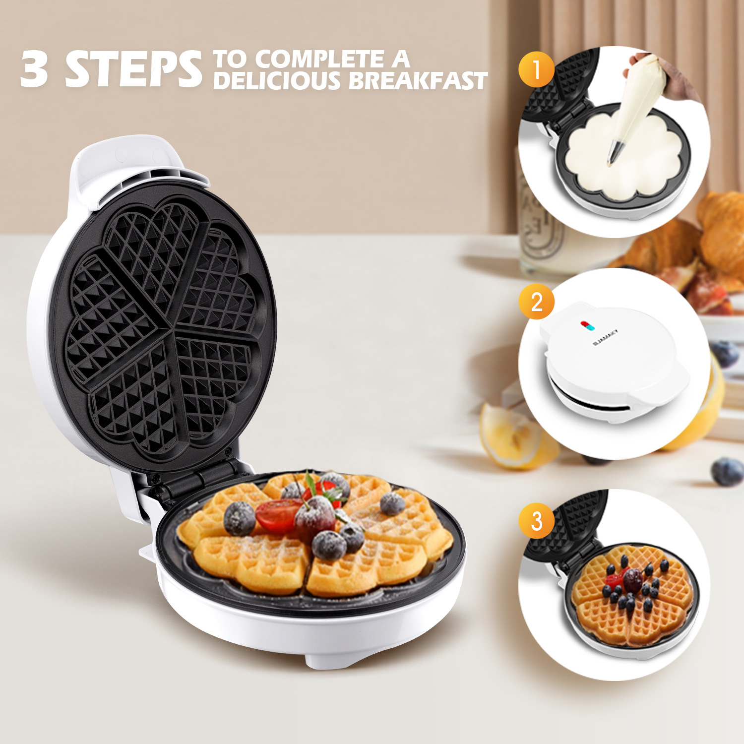 朝食ワッフル金型機、ミニ電気ワッフルメーカー、バブルエッグケ - Waffle Cone Maker のレビューと価格