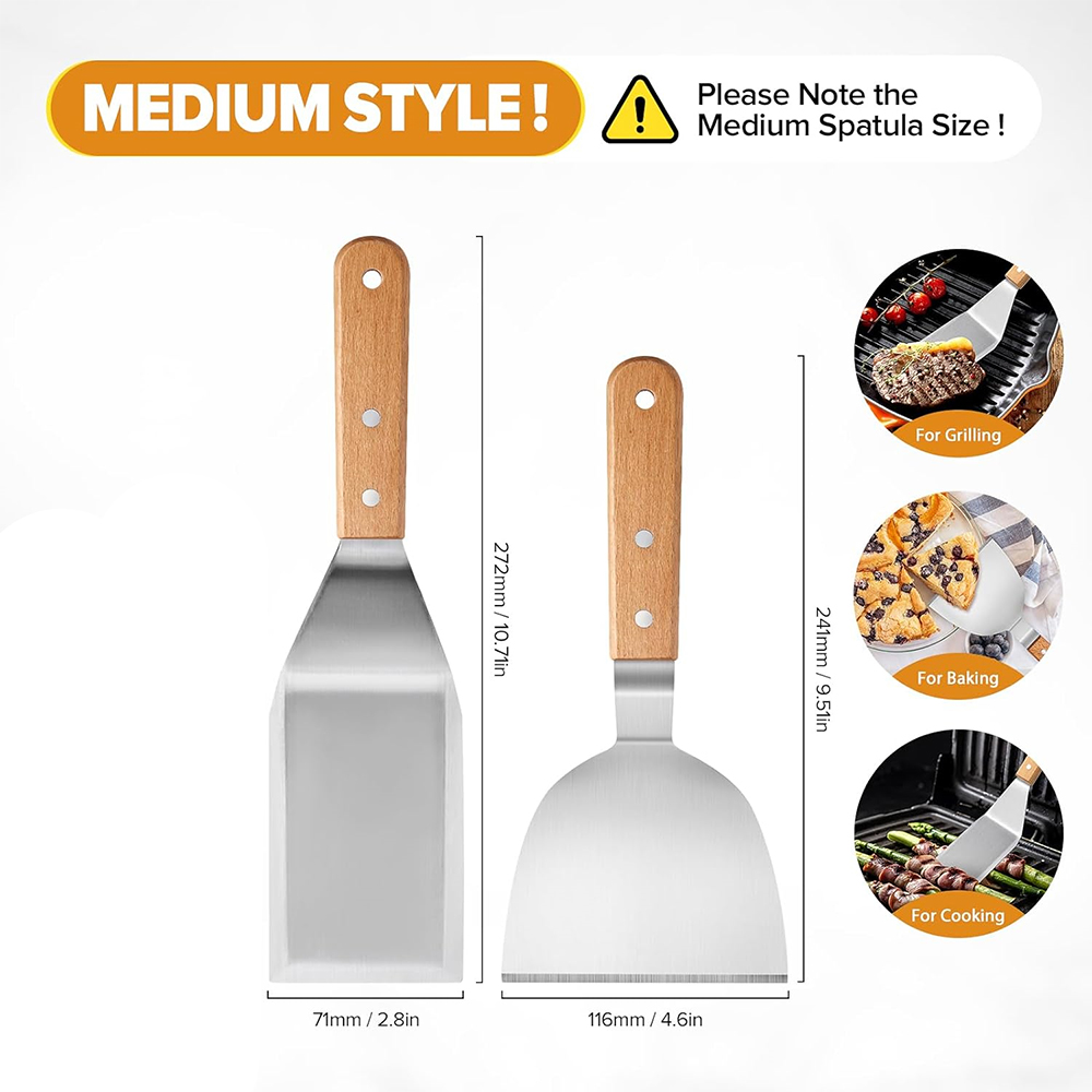 LMETJMA メタルスパチュラターナーセット ステンレス鋼 - Okonomiyaki Spatula のレビューと価格