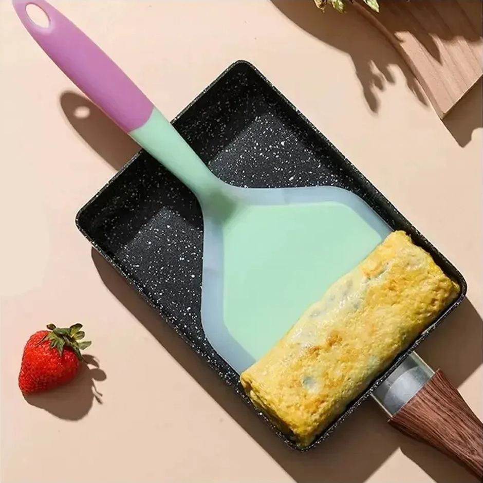 ランダムカラーパンケーキヘラシリコーン高温耐性牛肉肉卵キッチ - Okonomiyaki Spatula のレビューと価格