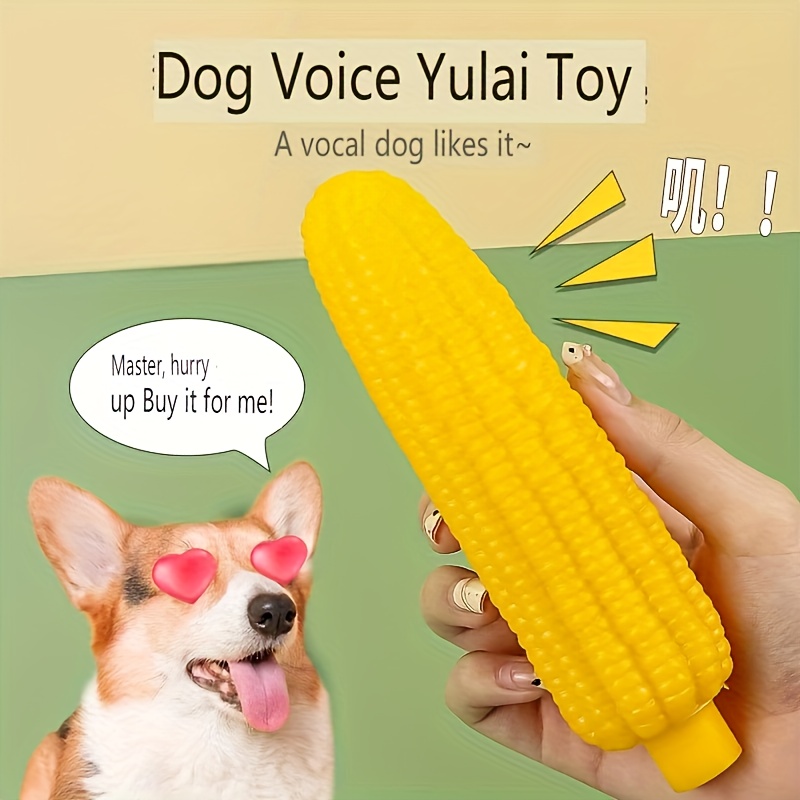 天然ゴム製の丈夫なコーン型犬用噛み玩具、歯磨き、耐噛み性、子 - Corn Dog Stick のレビューと価格