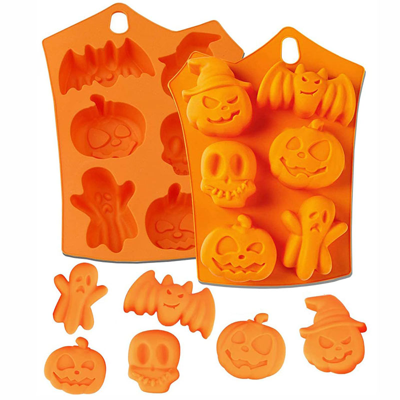 ハロウィーン、カボチャ、頭蓋骨、バット、ゴースト形状、チョコ - Donut Mold Silicone のレビューと価格