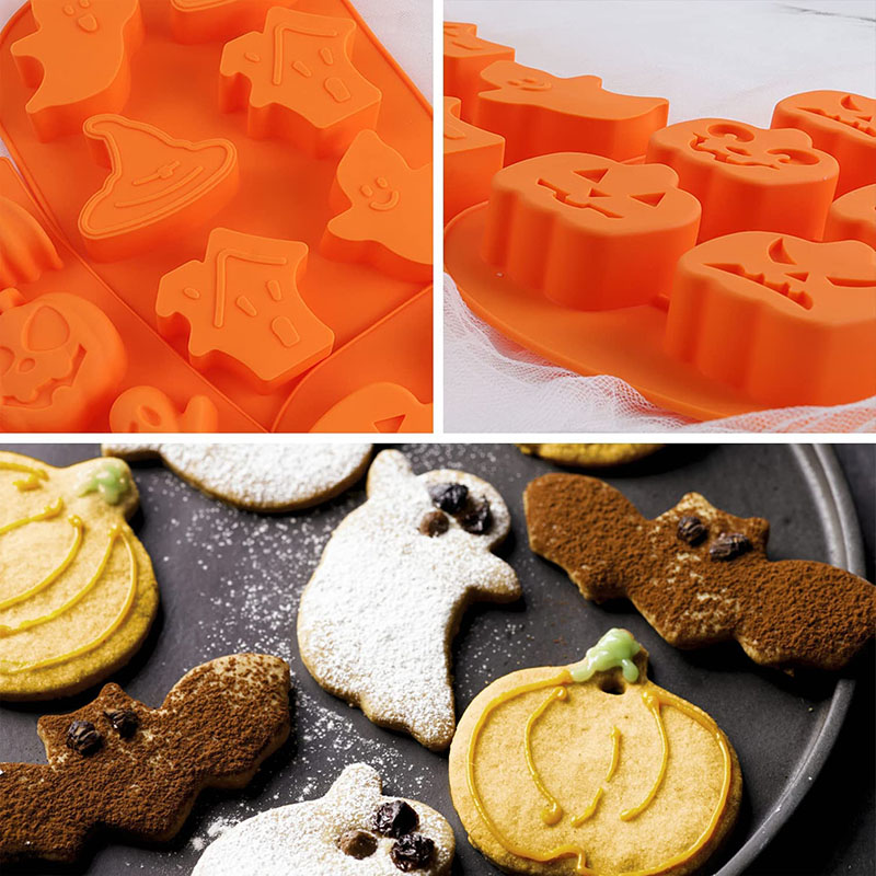 ハロウィーン、カボチャ、頭蓋骨、バット、ゴースト形状、チョコ - Donut Mold Silicone のレビューと価格